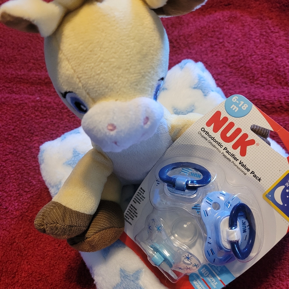 Infant blanket, Nuk pacifiers, Giraffe Toy